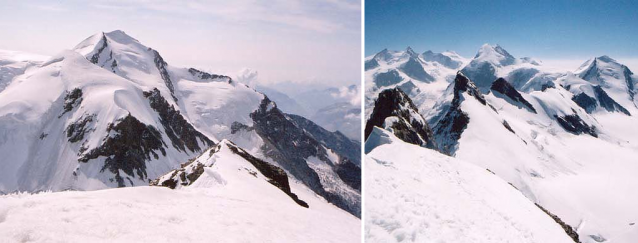 Bílé italské čtyřtisícovky Castor, Pollux a Breithorn