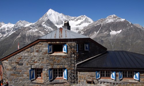 Výstup na chatu Domhütte Výstup na chatu Domhütte