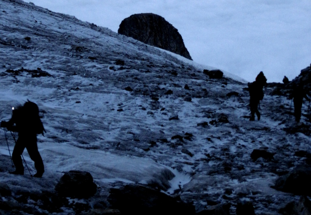 Výstup na chatu Domhütte