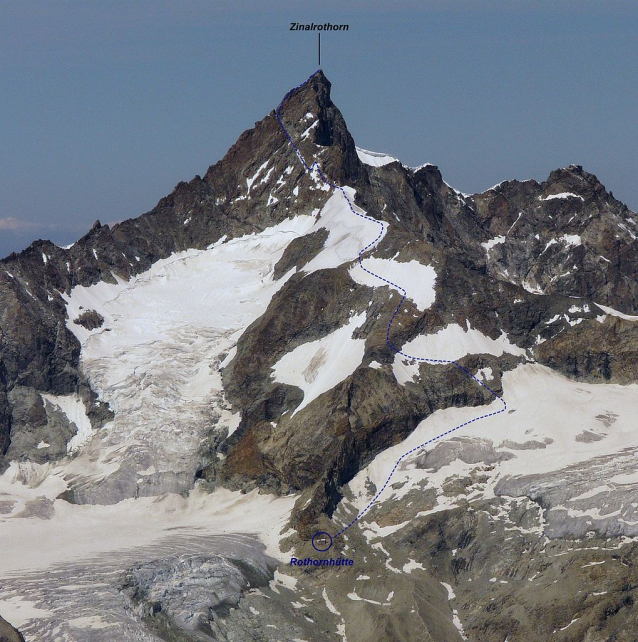 Dlouhá cesta na Zinalrothorn