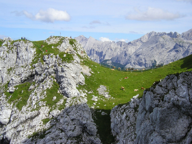 Severní hrana Höllentorkopf (5-) ve Wettersteinu