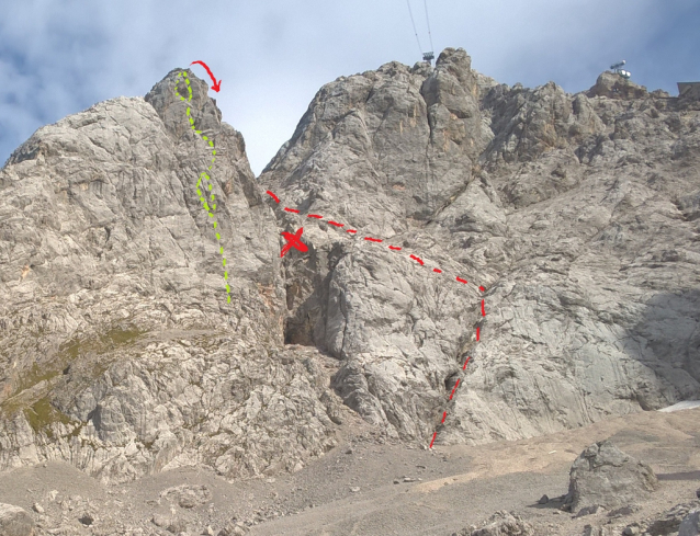 Wetterstoanerweg na Kaiserkopf ve Wettersteinu