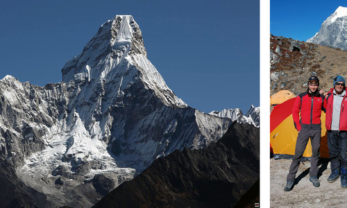 Ama Dablam po jihozápadním hřebenu Ama Dablam po jihozápadním hřebenu