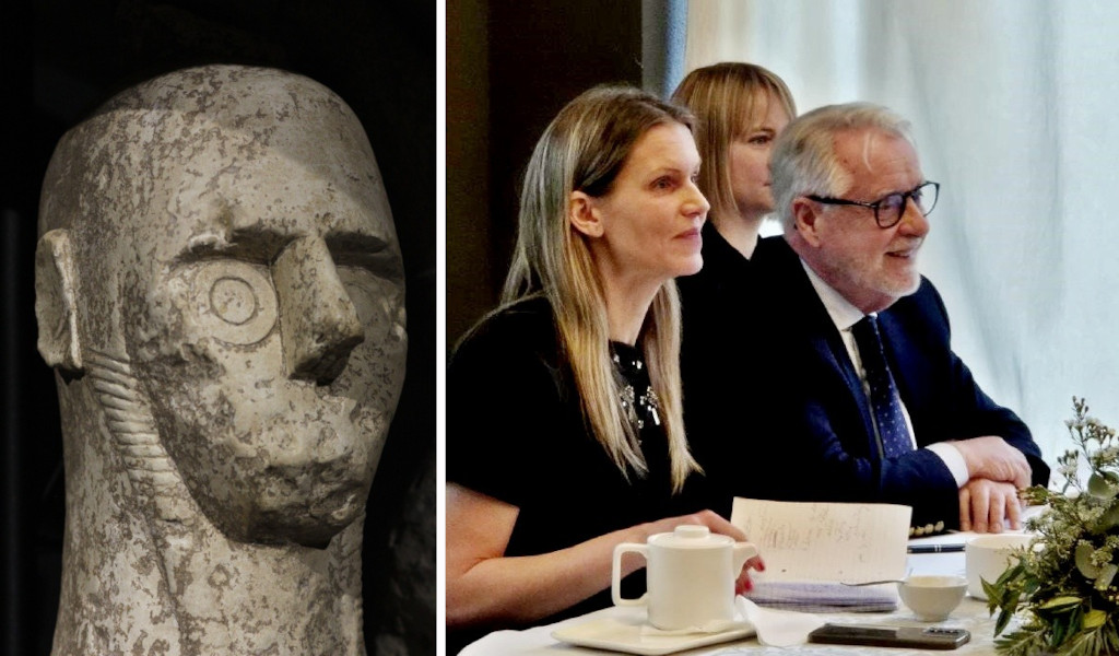 Sardinie: dávná minulost (muž civilizace Nuragů) a současnost (Antonio Costantino ze Sardegna Travel).