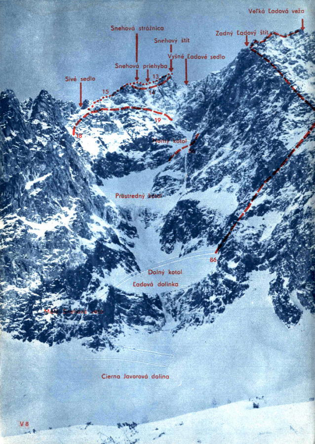 Veľká Ľadová veža - smrtelný pád horolezce ve Vysokých Tatrách