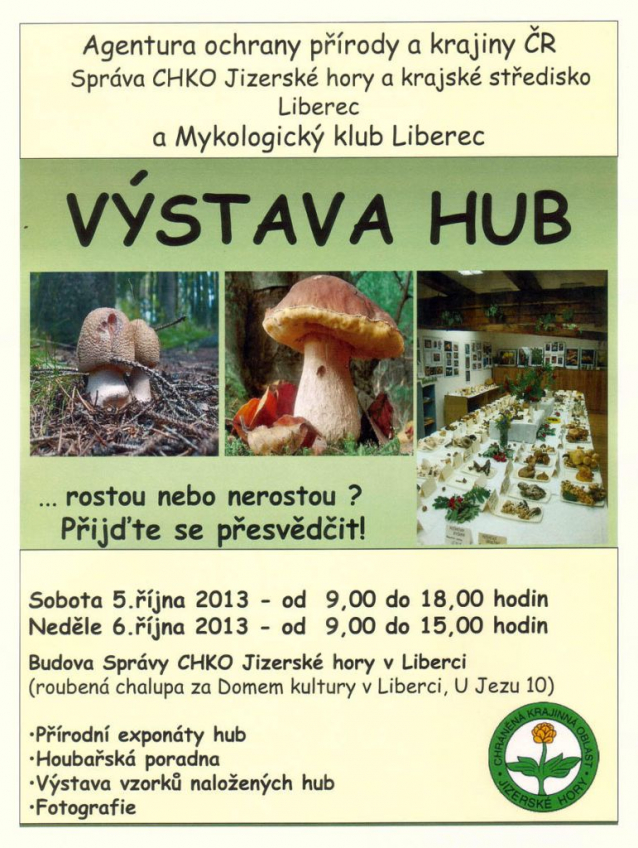 Výstavy hub v září a říjnu 2013