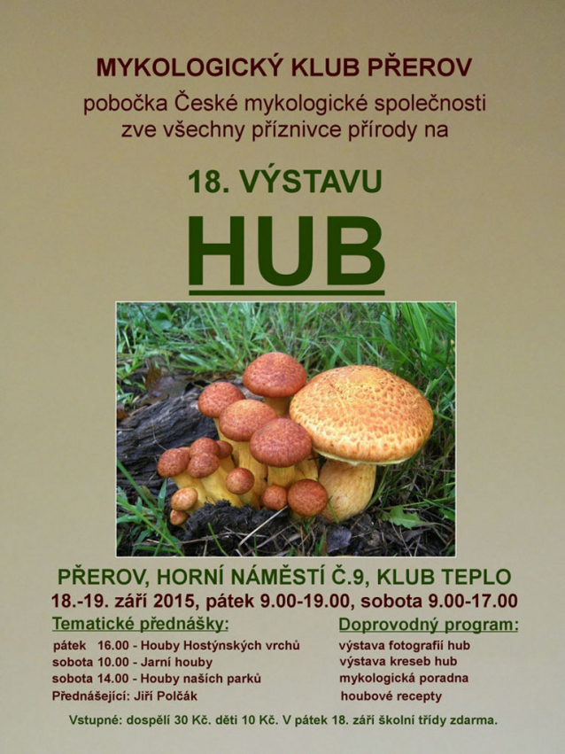 Výstavy hub v září a říjnu 2015