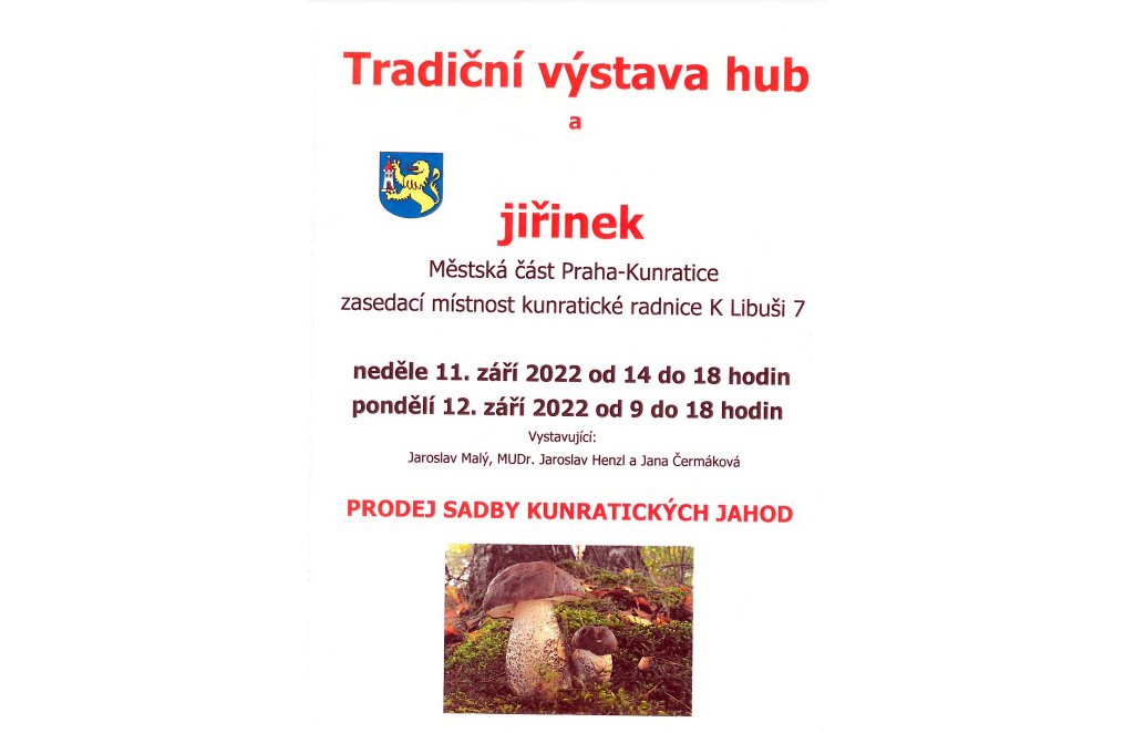 Výstava hub a Jiřinek. Praha - Kunratice.