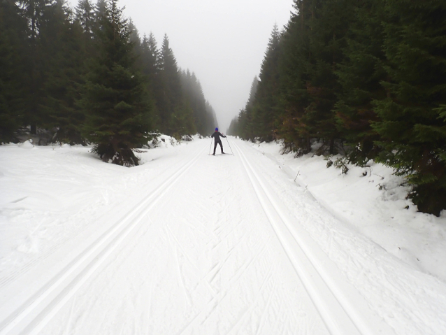 Lehký výlet na běžkách v Jizerských horách: Promenádní a Knížecí cesta