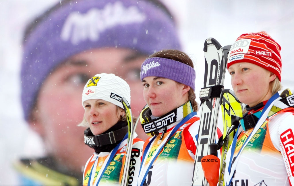 Šárka Záhrobská (později Strachová) vyhrála slalom Světového poháru v Aspenu 2008.