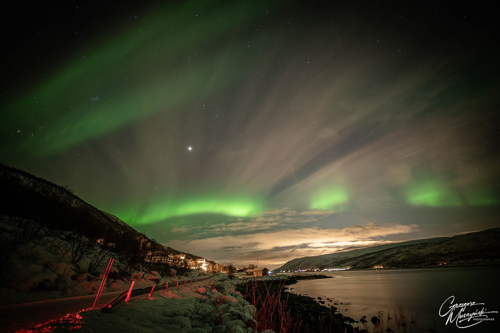 Polární záře nad Tromsø.