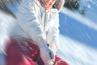 Sáňkování a lyžování na sídlišti v Chebu