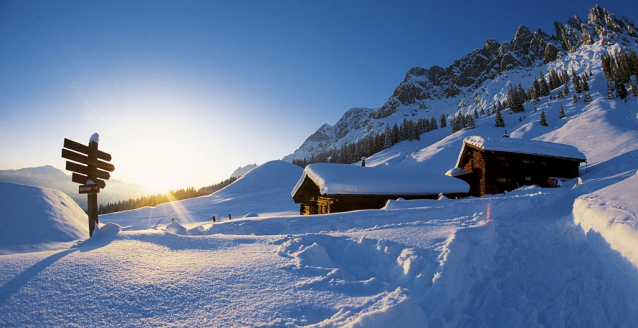 Dlouhý lyžařský den pod Hochkönig