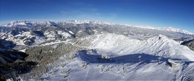 Dlouhý lyžařský den pod Hochkönig