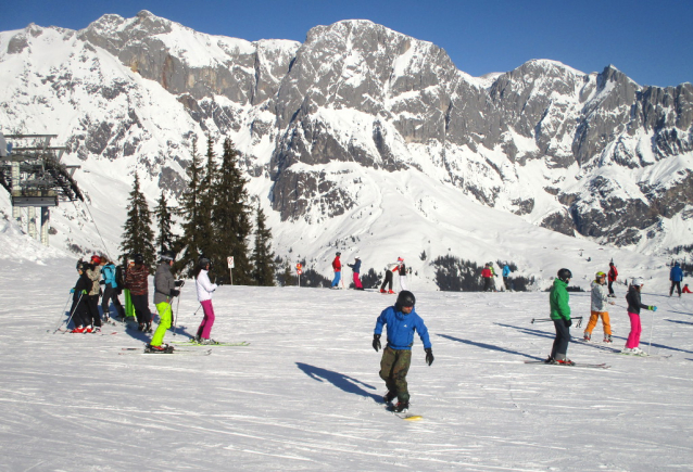 Dlouhý lyžařský den pod Hochkönig