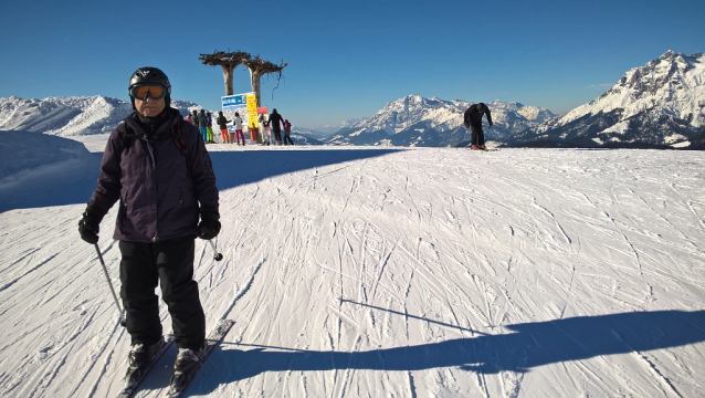 Dlouhý lyžařský den pod Hochkönig