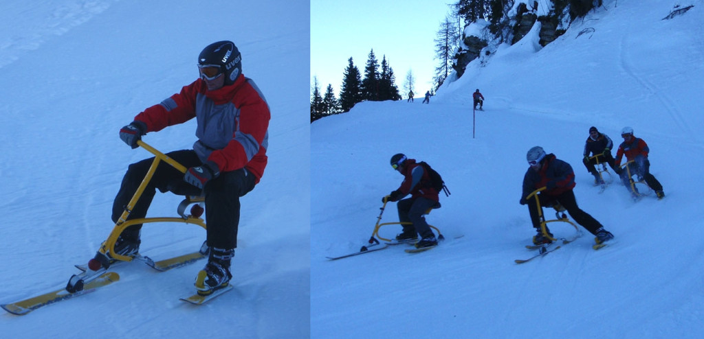 Nassfeld, skiboby na Boboweg z Tressdorfer Alm.