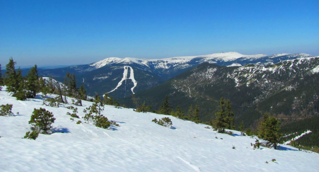 Byl jsem dnes s paní na skialpech v Krkonoších