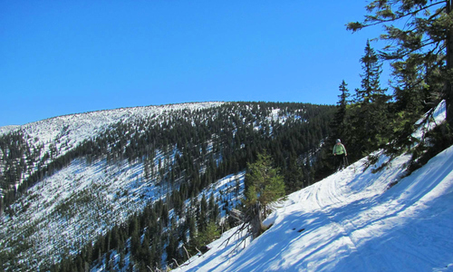 Byl jsem dnes s paní na skialpech v Krkonoších