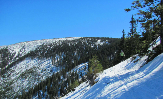 Byl jsem dnes s paní na skialpech v Krkonoších