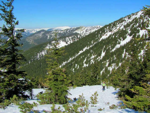 Byl jsem dnes s paní na skialpech v Krkonoších