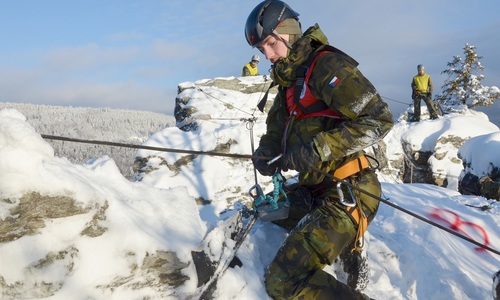 Winter Survival 3. den: lezení po skalách na Rabštejně