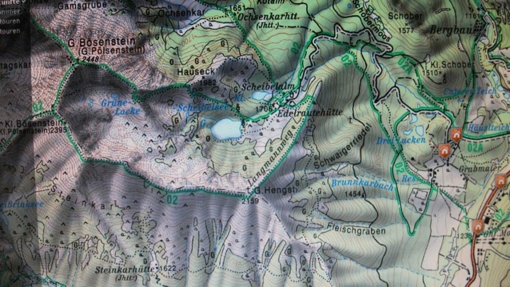 Niedere Tauern, mapa Bösenstein.