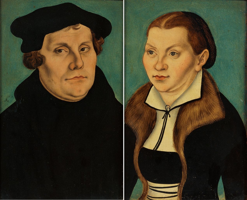 Dvojportrét manželů Martin Luther a Katharina von Bora.