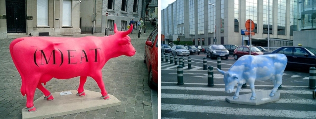 Malované krávy v Bruselu