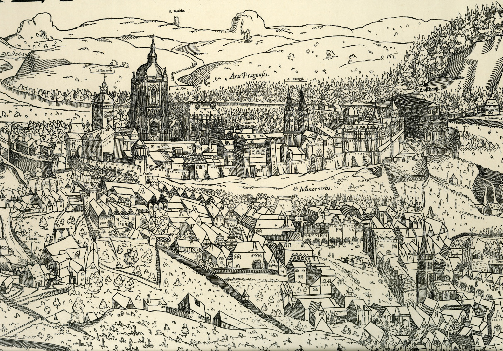 Pohled na Prahu z Petřína (1562).
