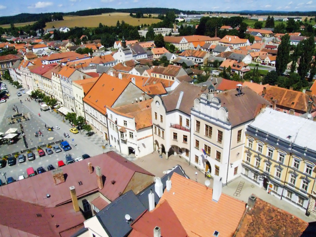 Slavonice z výšky 35 metrů