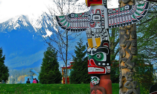 Totemový háj Stanley Park Vancouver Totemový háj Stanley Park Vancouver