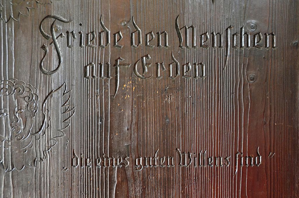 Stille-Nacht-Kapelle. Dveře do kaple v Oberndorfu.