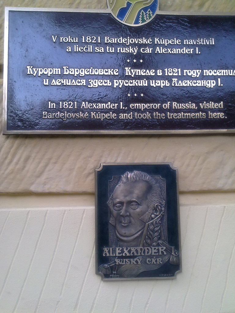 Bardejovské Kúpele navštívil roku 1821 ruský car Alexander I.