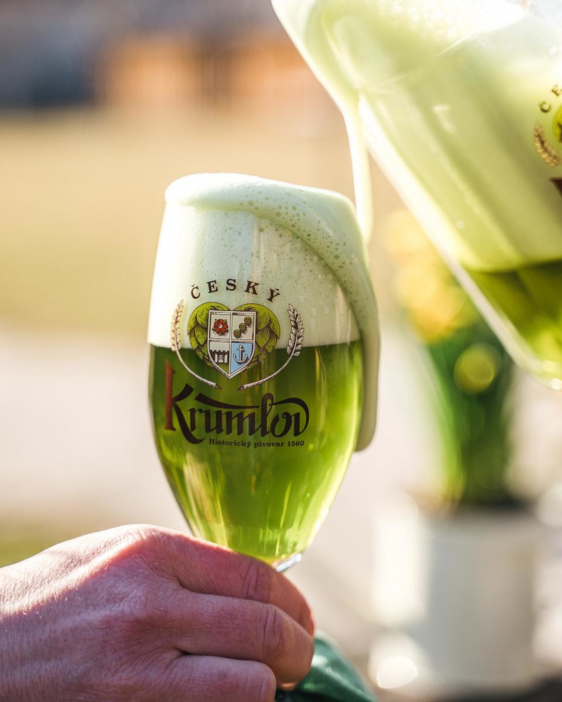 Zelené velikonoční pivo Český Krumlov.