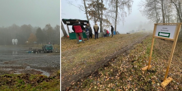 Dolanský rybník u Boletic se loví v kulisách Šumavy
