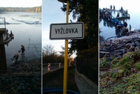 Výlov rybníka Vyžlovák na Jevanském potoce Výlov rybníka Vyžlovák na Jevanském potoce