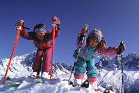 Lyžování na loukách v sedle Balme Lyžování na loukách v sedle Balme