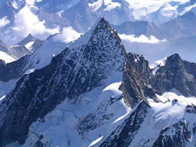 Gabelhorn tváří v tvář Matterhornu