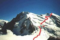 Mont Blanc od sedla Midi 