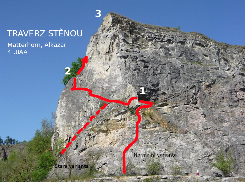 Alkazar, Matterhorn, Traverz stěnou 4 UIAA.