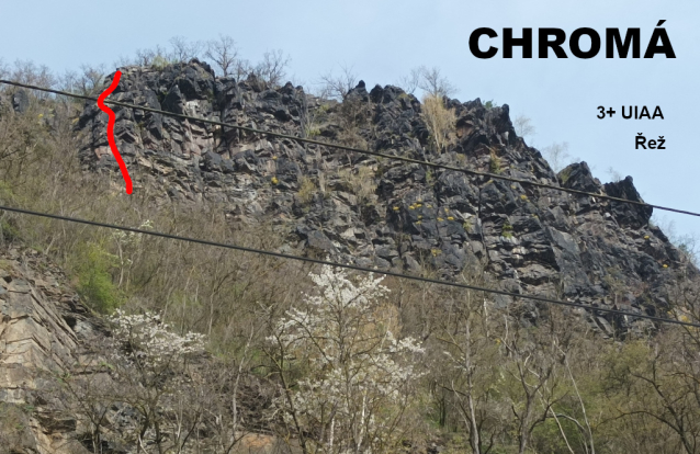 Chromá v Řeži, tradiční lezecká linka za Prahou