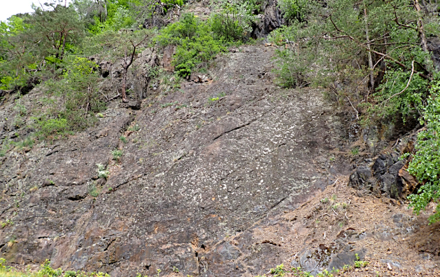 Skalní plotna pod Štěchovickou přehradou