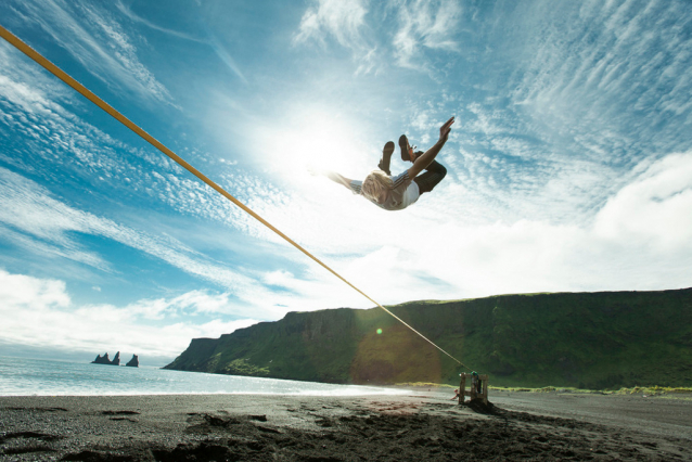 Slackline na Islandu pokračuje