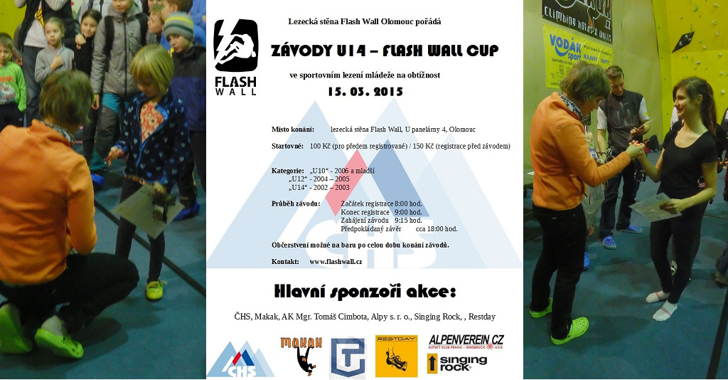 Flash Wall Cup. Lezecké závody U14.