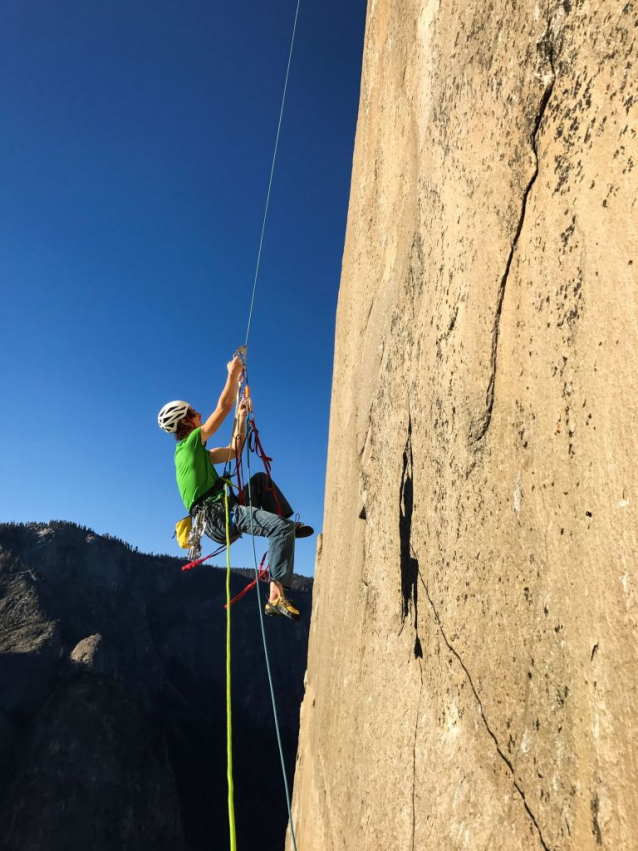 Climber Adam Ondra in the Dawn Wall