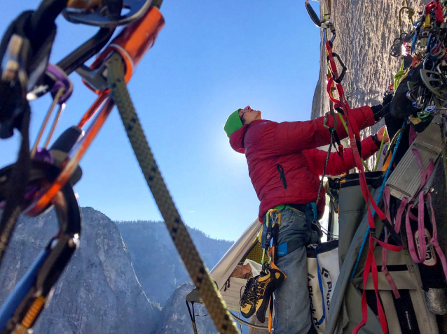 Climber Adam Ondra in the Dawn Wall