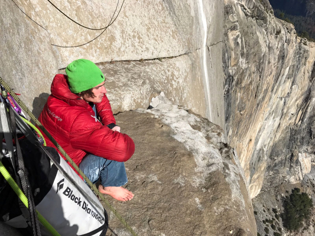 Climber Adam Ondra in the Dawn Wall