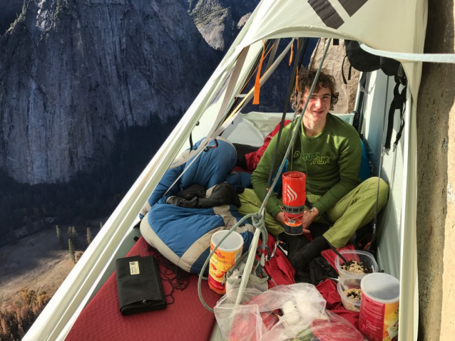 Climber Adam Ondra in the Dawn Wall