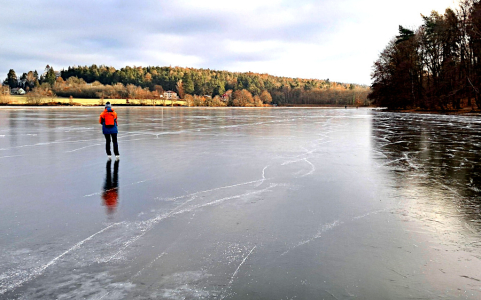 Jevanský a Vyžlovský rybník na bruslích